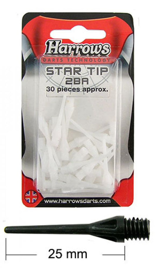 Harrows Soft Tip Points 30 Pack 25mm - White