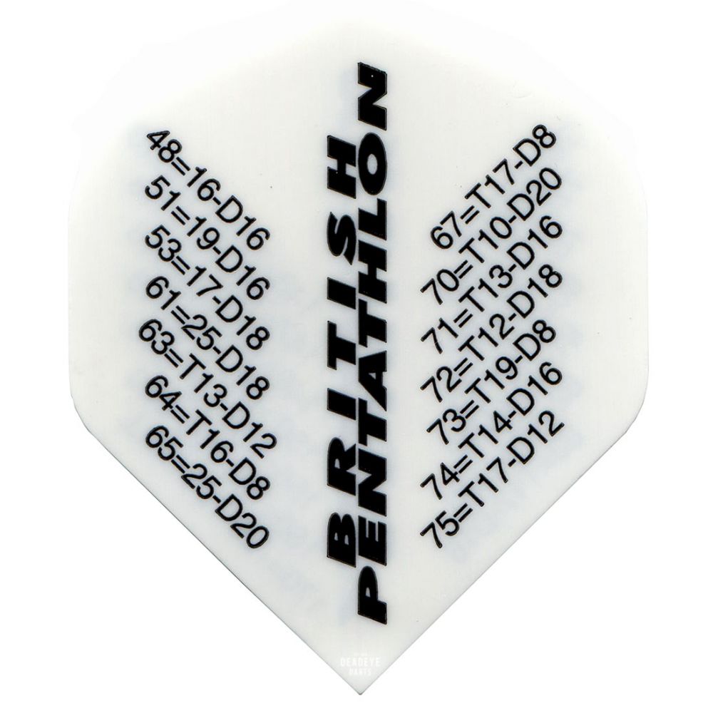 Pentathlon Dart Flights Out Chart