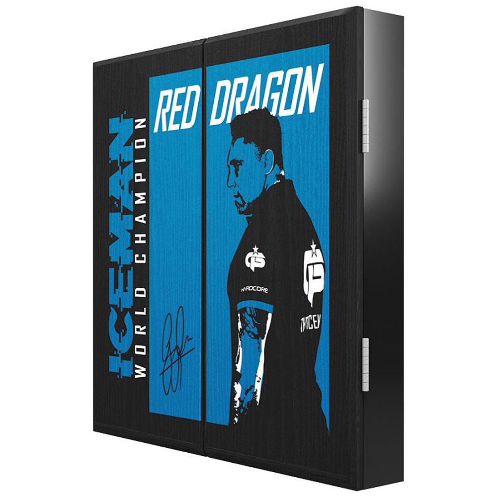 Red Dragon Gerwyn Iceman Price Dartboard Cabinet