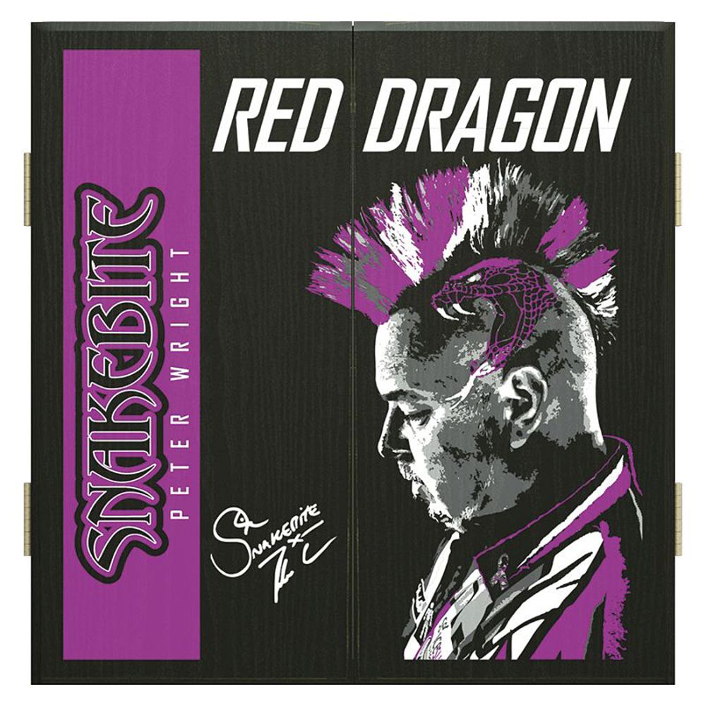 Red Dragon Peter Snakebite Wright Dartboard Cabinet