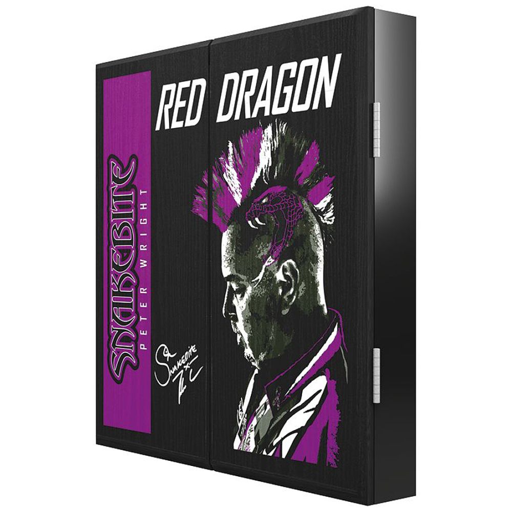 Red Dragon Peter Snakebite Wright Dartboard Cabinet