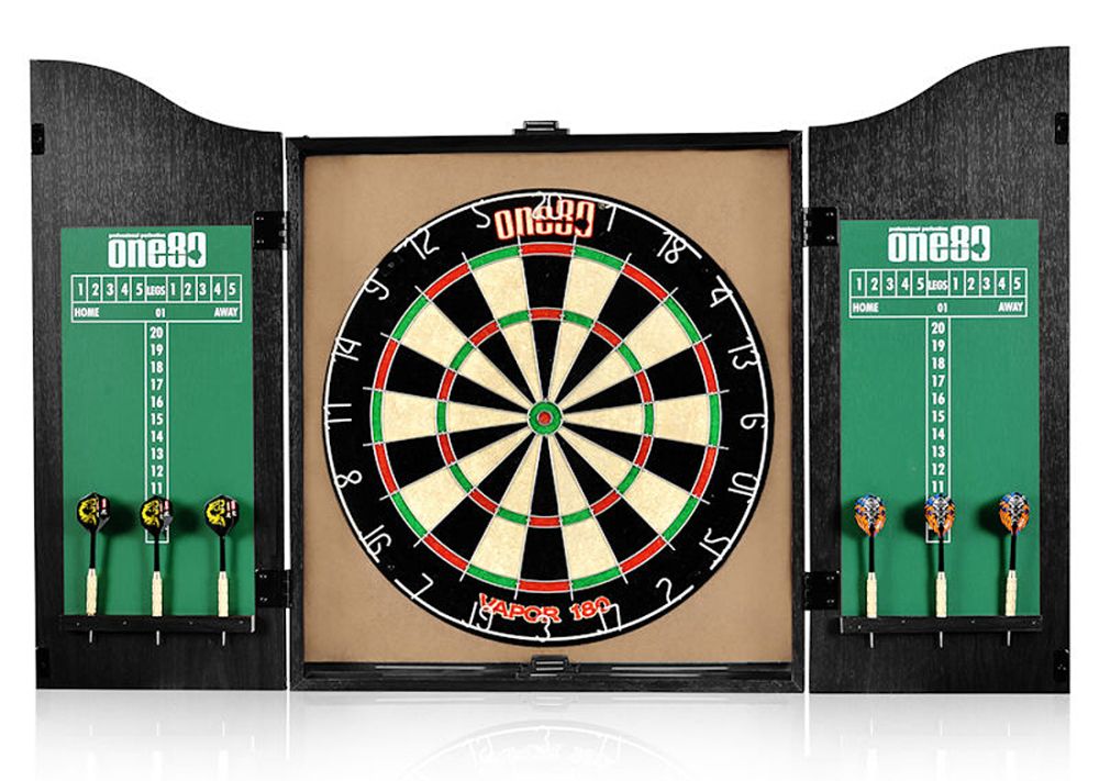 One80 Vapor Dartboard Cabinet Set Black