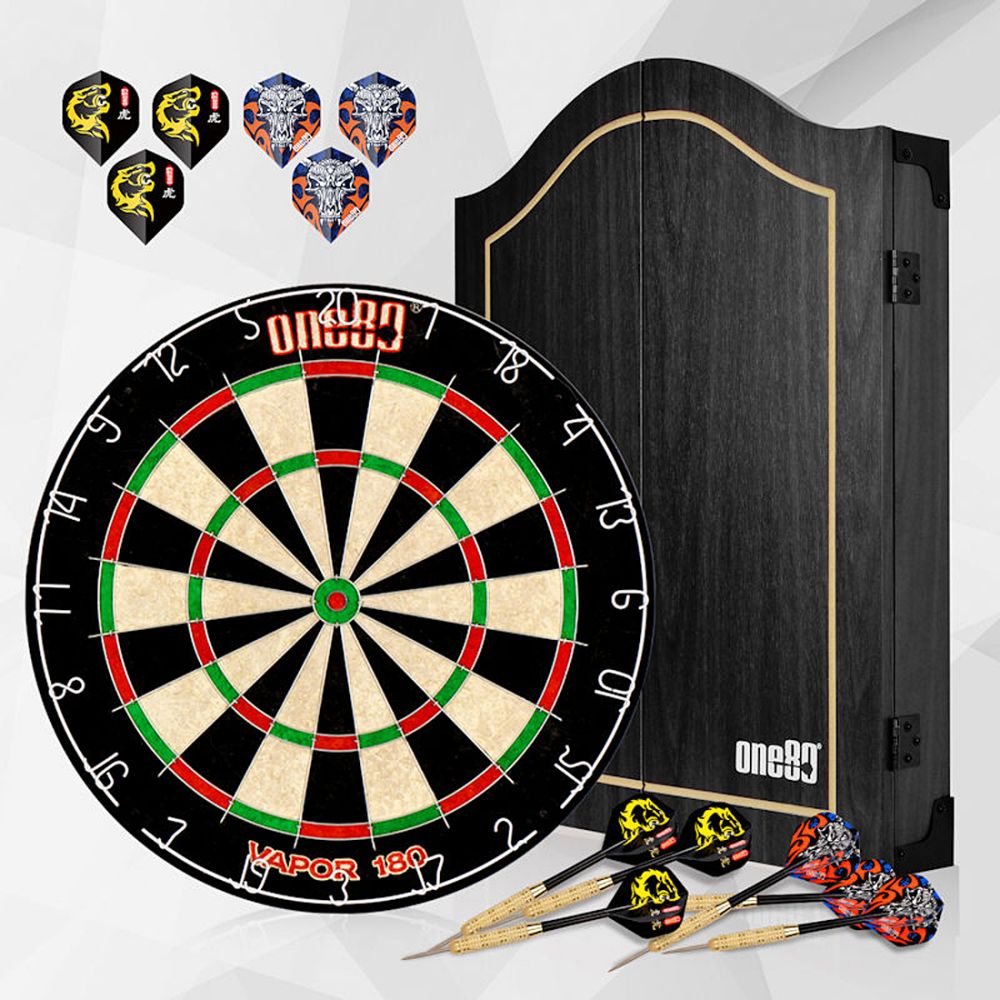 One80 Vapor Dartboard Cabinet Set Black