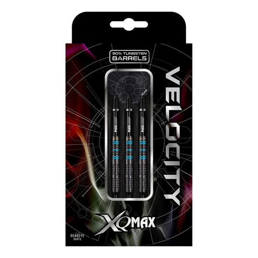 XQMax Velocity Black with Aqua Soft Tip Tungsten Darts - 90% Tungsten.