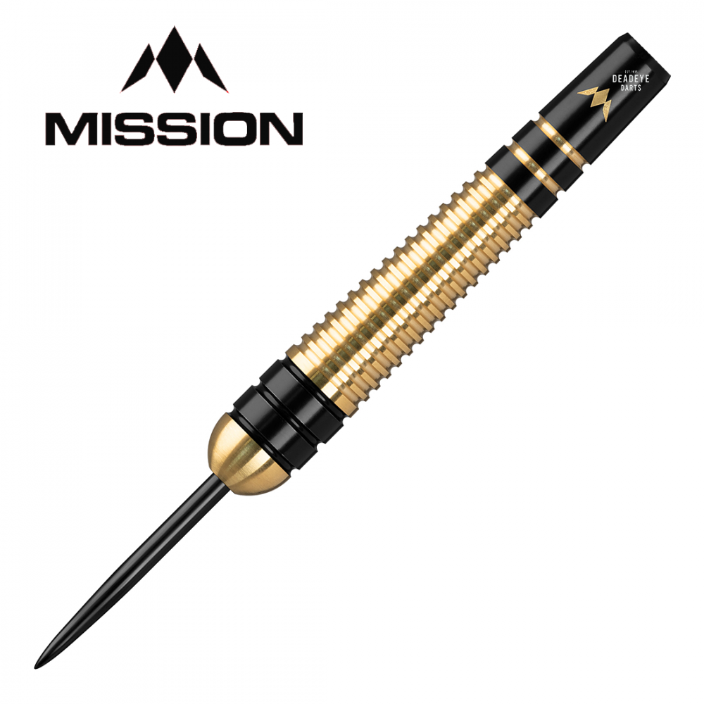 Mission Onza Black & Gold Brass M2 Steel Tip Darts