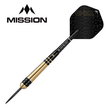 Mission Onza Black & Gold Brass M2 Steel Tip Darts