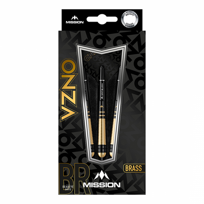 Mission Onza Black & Gold Brass M2 Steel Tip Darts