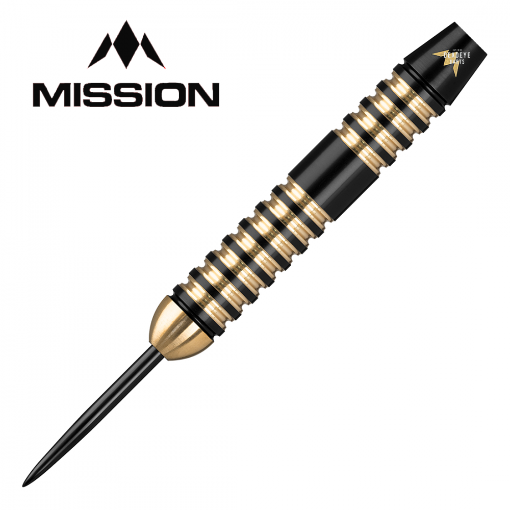 Mission Onza Black & Gold Brass M4 Steel Tip Darts