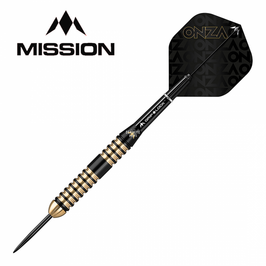 Mission Onza Black & Gold Brass M4 Steel Tip Darts