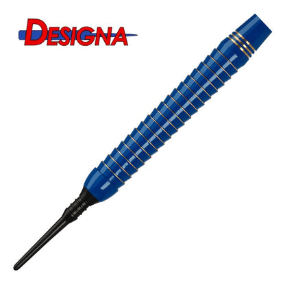 Designa Mako Soft Tip Darts - Barrel Weight 20gram Electro Brass Shark Grip