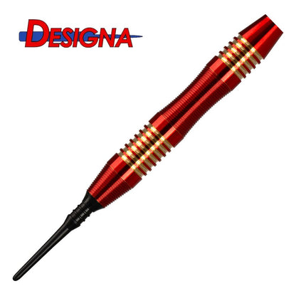 Designa Mako Soft Tip Darts - Barrel Weight 19gram Electro Brass Shark Grip