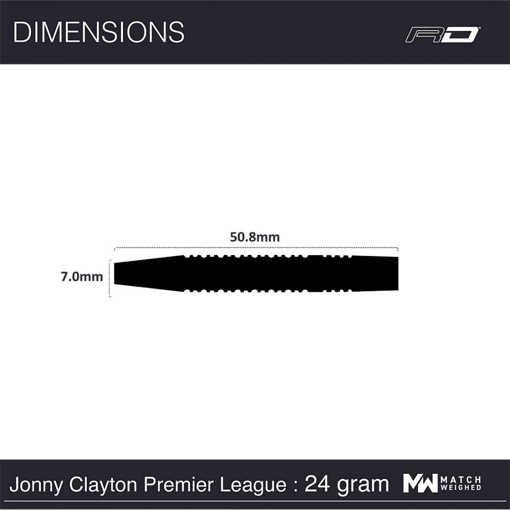 Red Dragon Jonny Clayton Premier League S.E. Darts - Dimensions