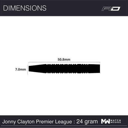 Red Dragon Jonny Clayton Premier League S.E. Darts - Dimensions