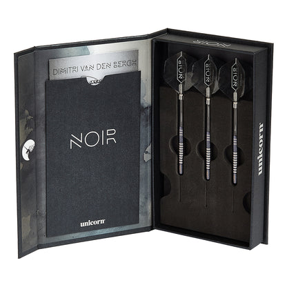 The Unicorn Noir range of darts epitomises class and style. Renowned championship winning players patterns in black titanium nitride coating. Secondary machining coupled with laser engraved player signature and Unicorn hallmark.