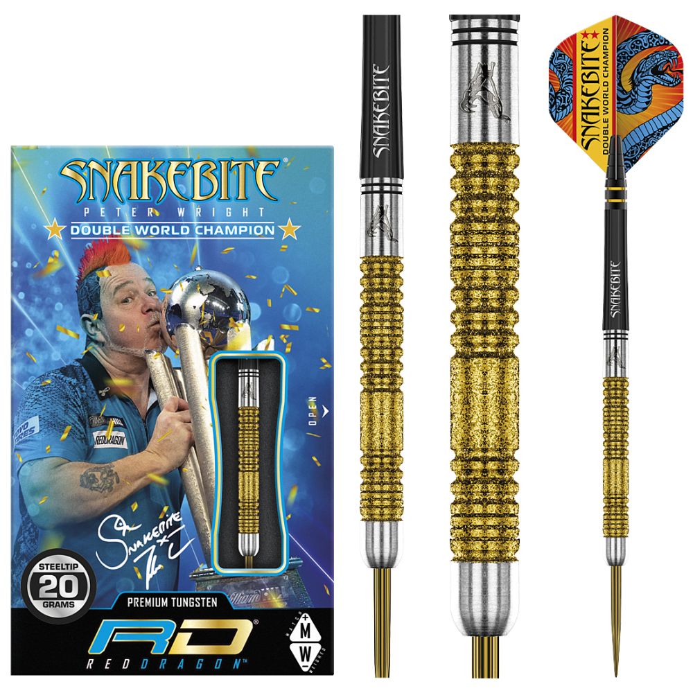 Red Dragon Peter Wright Snakebite Double World Champion SE Gold Plus Darts