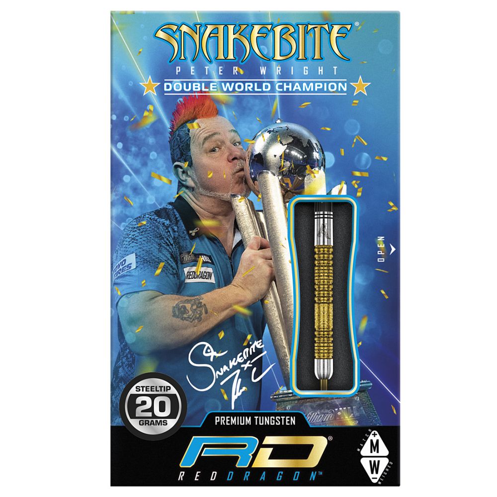 Red Dragon Peter Wright Snakebite Double World Champion SE Gold Plus Darts