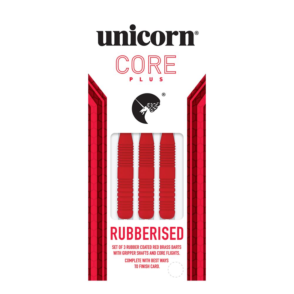 Unicorn Core Plus Rubberised Red Brass Darts