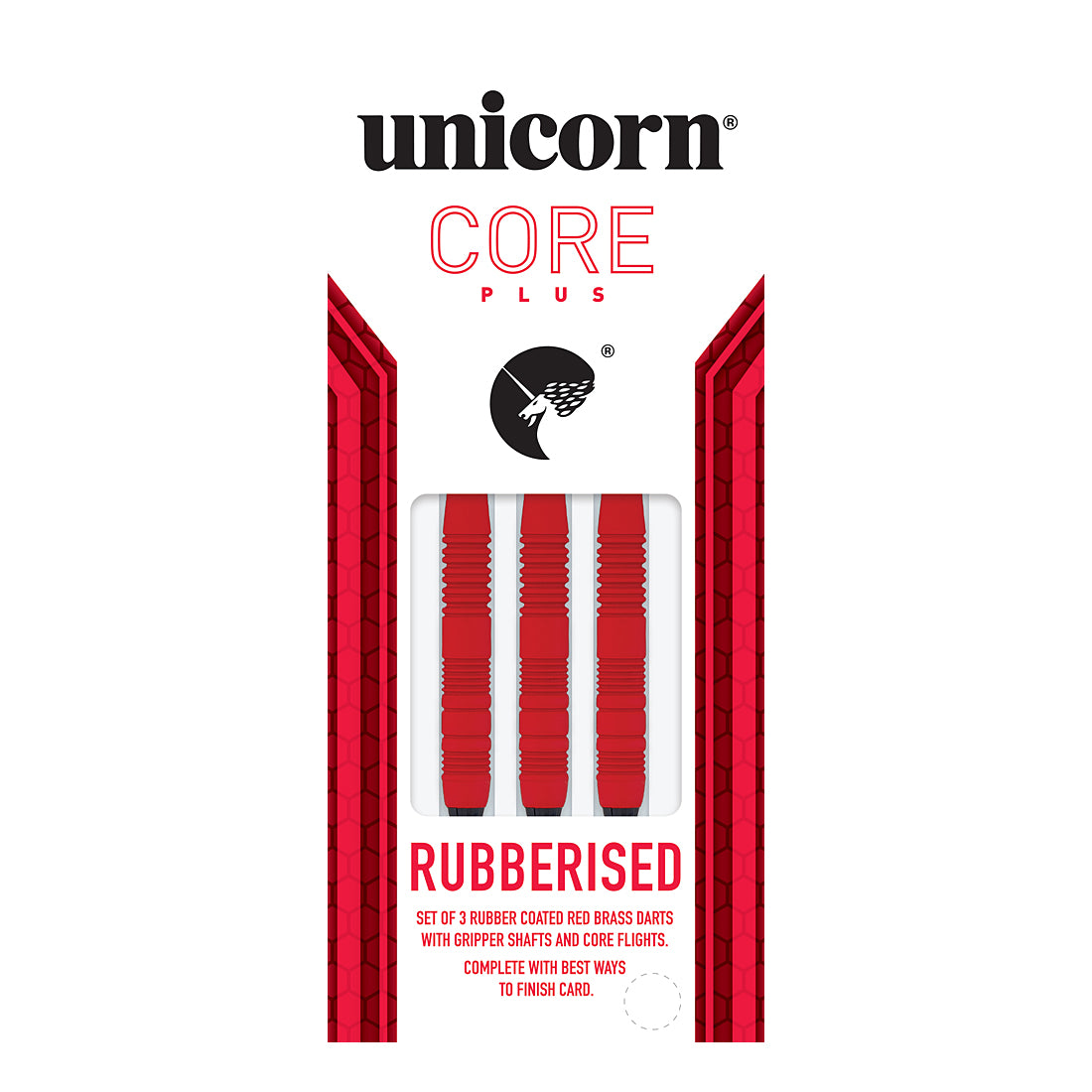 Unicorn Core Plus Rubberised Red Brass Soft Tip Darts