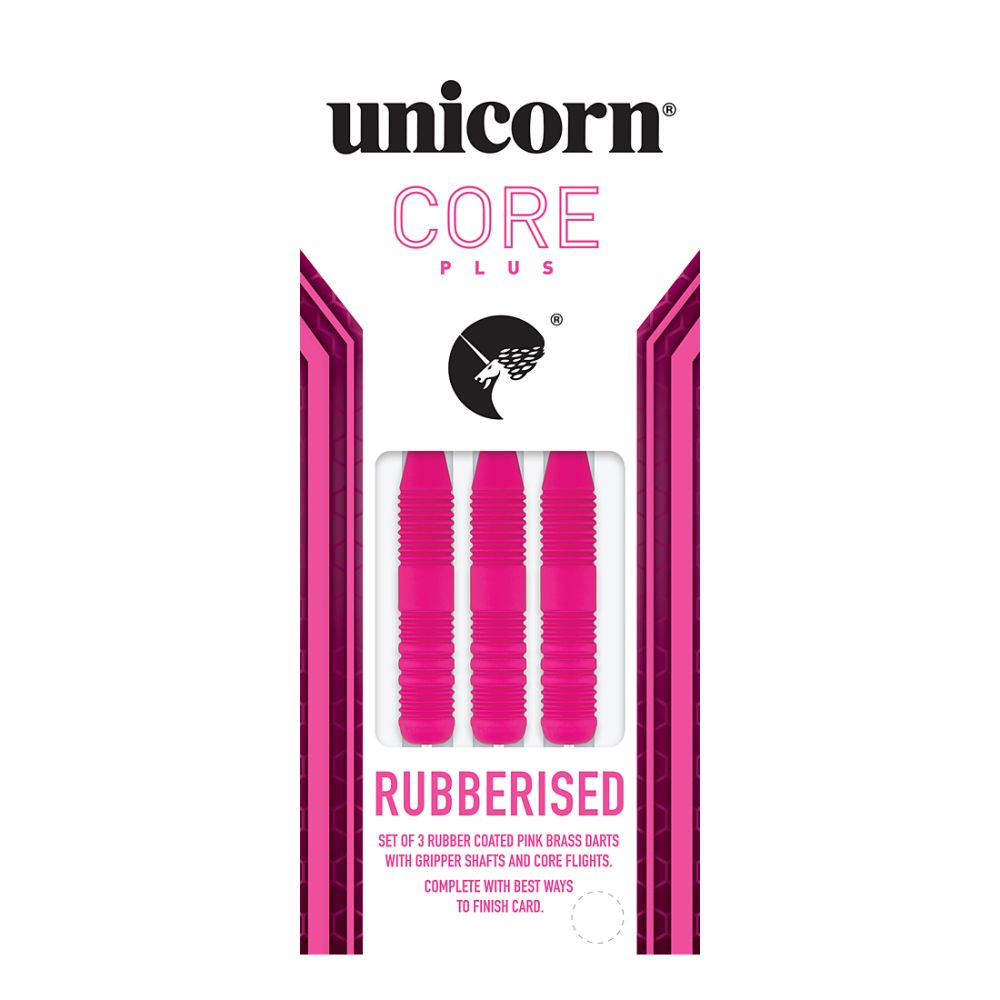 Unicorn Core Plus Rubberised Pink Brass Darts