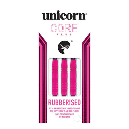 Unicorn Core Plus Rubberised Pink Brass Soft Tip Darts