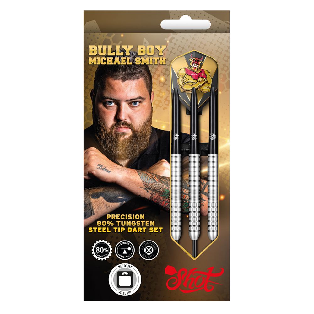 Shot Michael Smith Bully Boy Precision Steel Tip Darts 80% Tungsten 2023