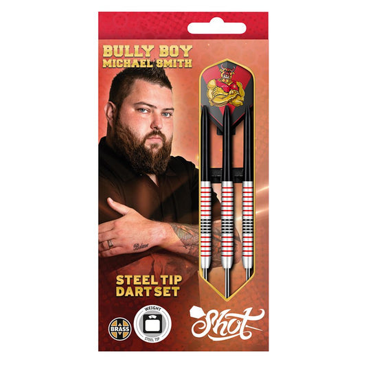 Shot Michael Smith Bully Boy Steel Tip Darts - Plated Brass