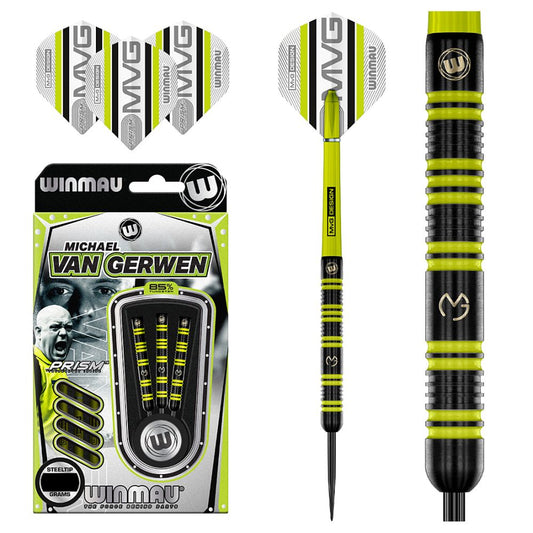 Michael van Gerwen 85% darts are inspired by three PDC World Championships, and over 140 PDC major title-winning performances. MVG has an eye for design with these stunning onyx editions.