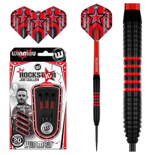 Winmau Joe Cullen Brass Darts. Joe Cullen's Rockstar range, delivers great throw control and iconic Rockstar design for the most stylish throw on the oche.