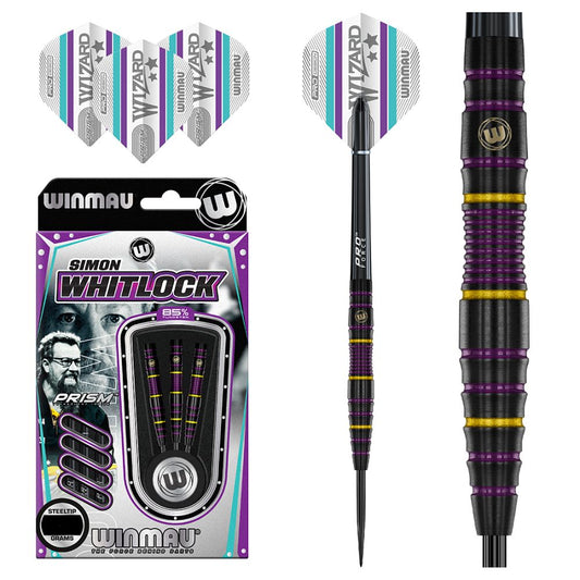 Winmau Simon Whitlock Pro Series Onyx 85% Tungsten Steel Tip Darts