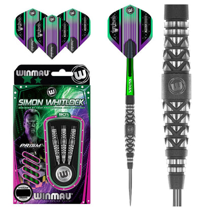 Winmau Simon Whitlock Atomised Grip 90% Tungsten Steel Tip Darts