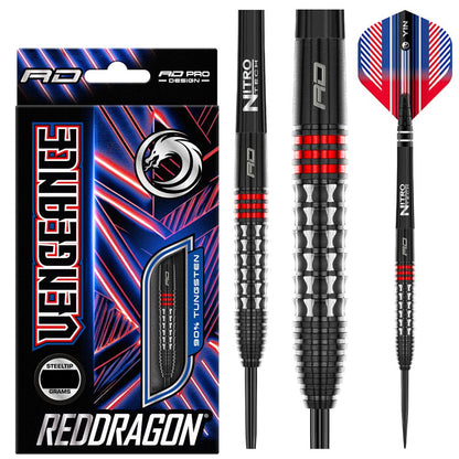 Red Dragon Vengeance Red 90% Tungsten Steel Tip Darts