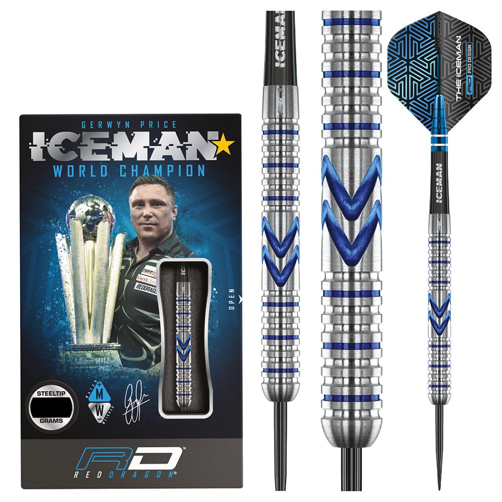 Red Dragon Gerwyn Price Iceman Midnight Edition  90% Tungsten Steel Tip Darts