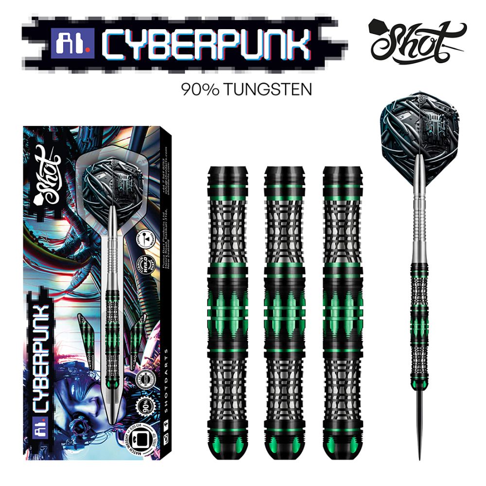 Shot AI Cyberpunk 90% Tungsten Steel Tip Darts