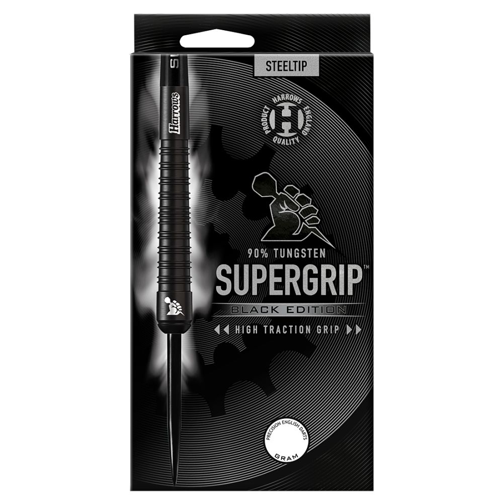 Harrows Supergrip Black Edition Steel Tip Darts