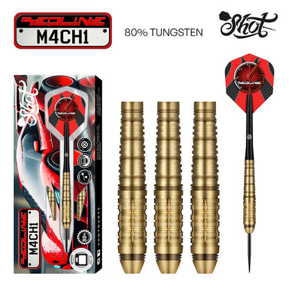  MACH1's torpedo-shaped barrels are coated in custom gold titanium for strength, and the ultra-durable Aluminium shafts included are built to last. The tapered barrel design features a hybrid ring grip with a massive feel that won't bite. 