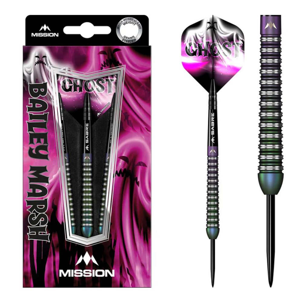 Mission Bailey Marsh 90% Steel Tip Darts The Ghost