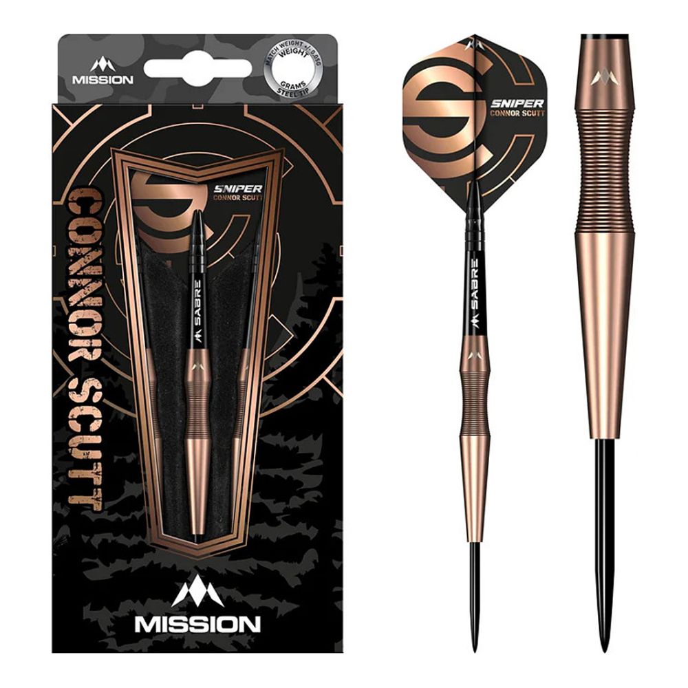 Mission Connor Scutt V2 90% Steel Tip Darts - The Sniper