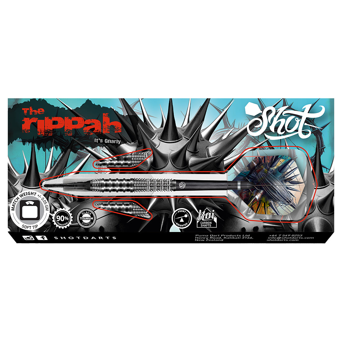 Gnarly Rippah 90% Tungsten Soft Tip Darts