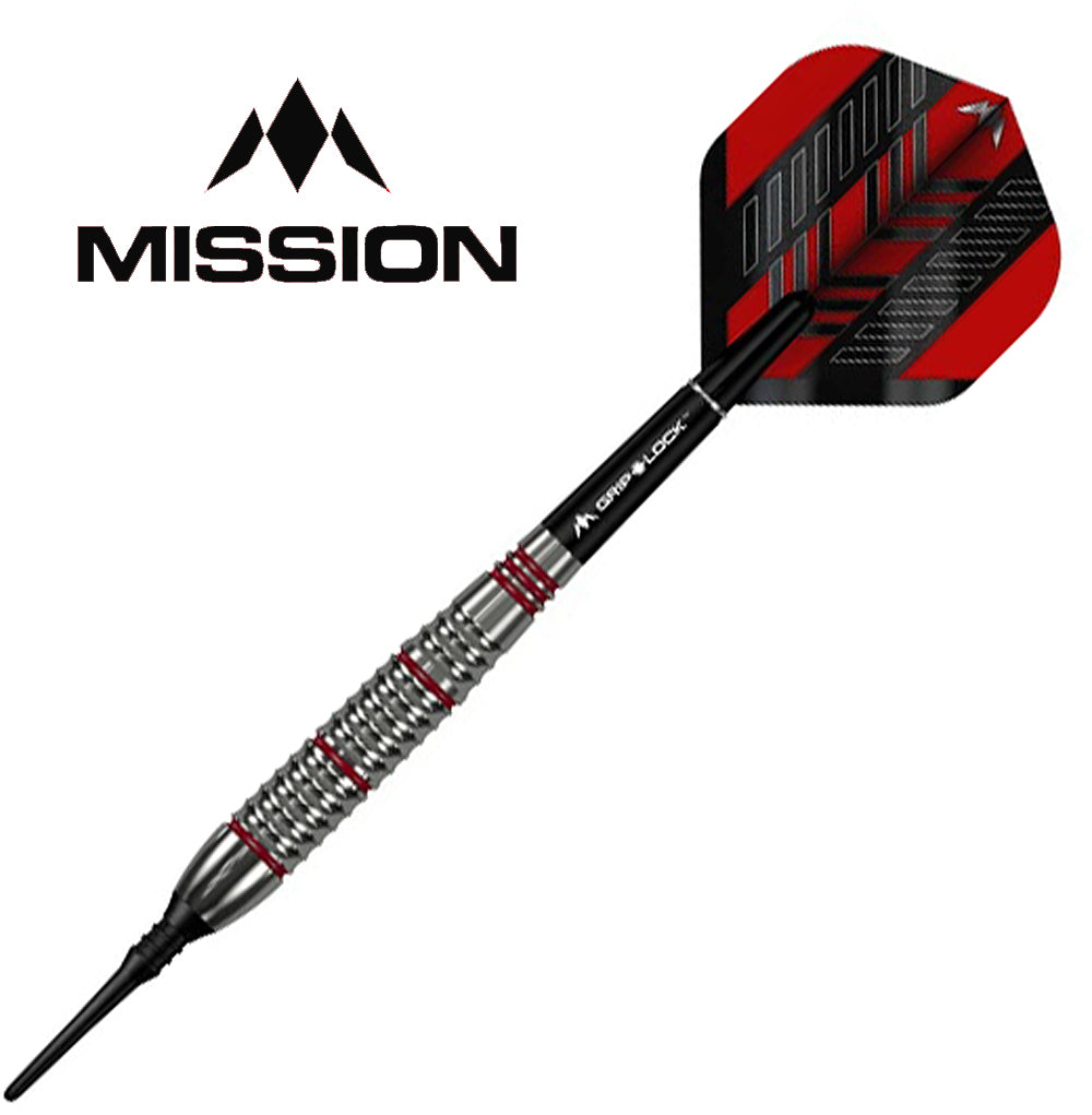 Mission Rogue Darts - Soft Tip - Brass - Silver & Red Coated