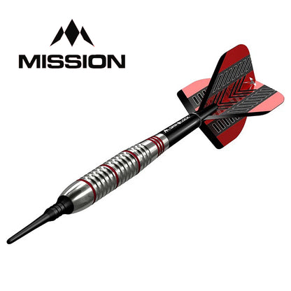 Mission Rogue Darts - Soft Tip - Brass - Silver & Red Coated