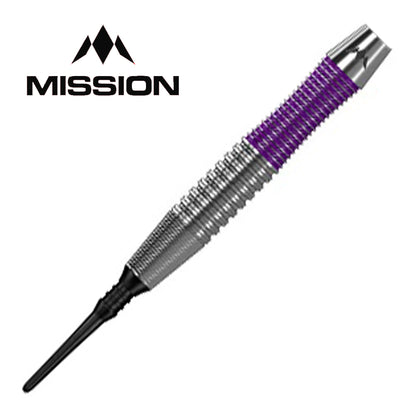 Mission Phantom Darts - Soft Tip - Brass - Silver & Purple Coated