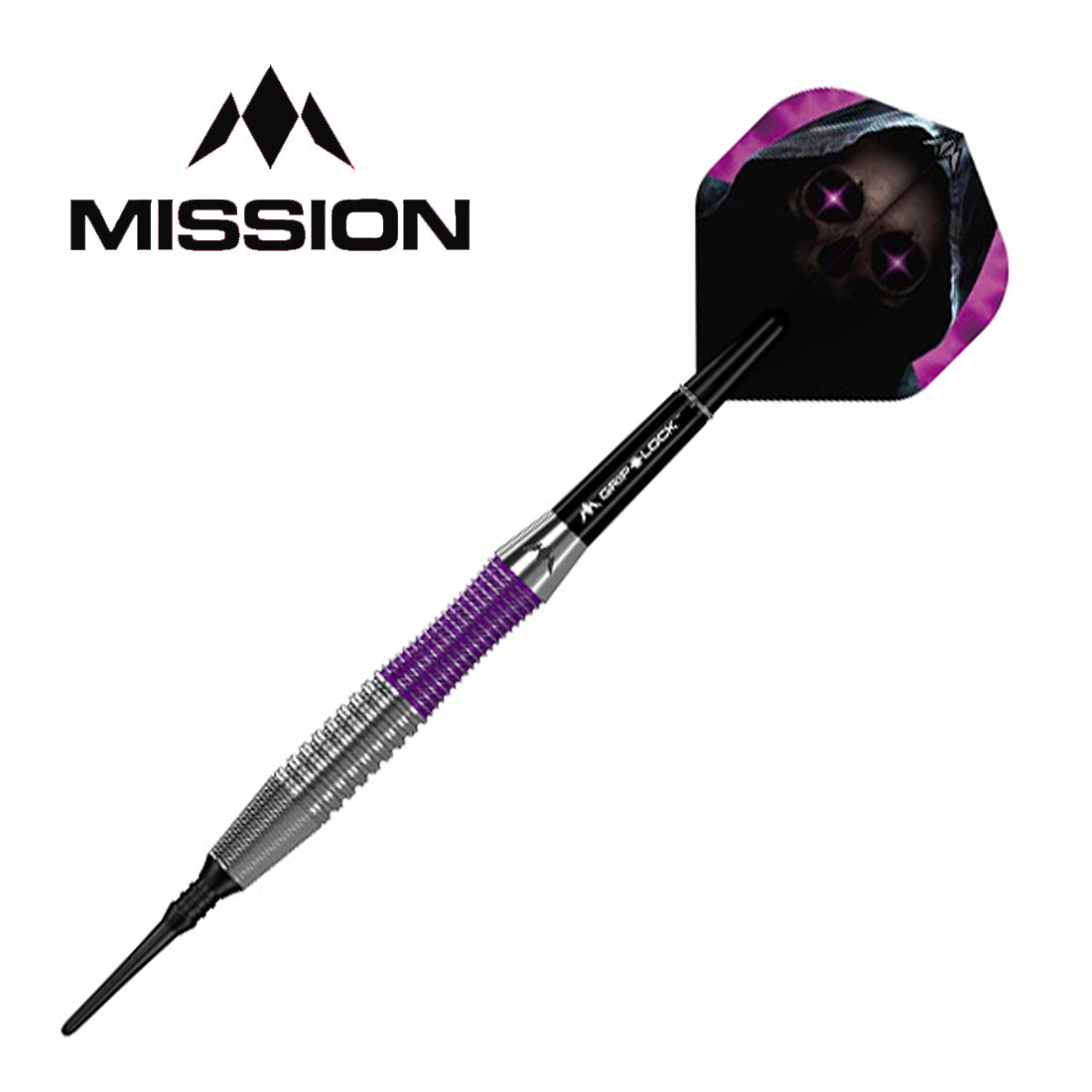 Mission Phantom Darts - Soft Tip - Brass - Silver & Purple Coated