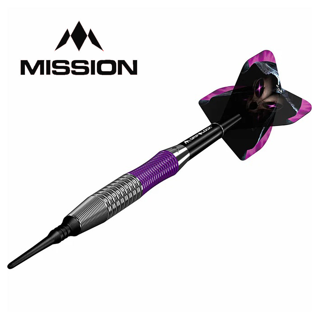 Mission Phantom Darts - Soft Tip - Brass - Silver & Purple Coated