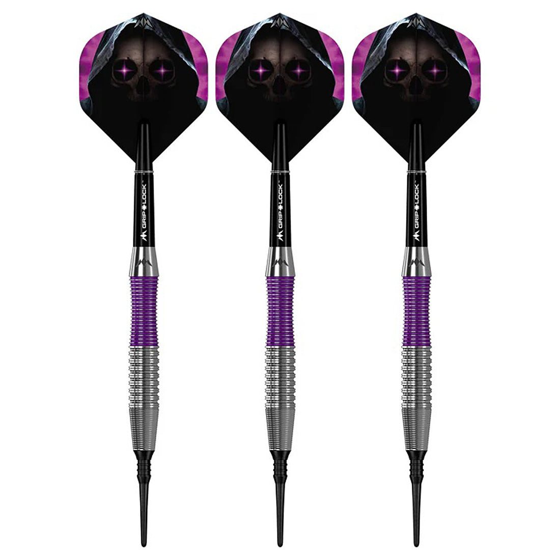 Mission Phantom Darts - Soft Tip - Brass - Silver & Purple Coated