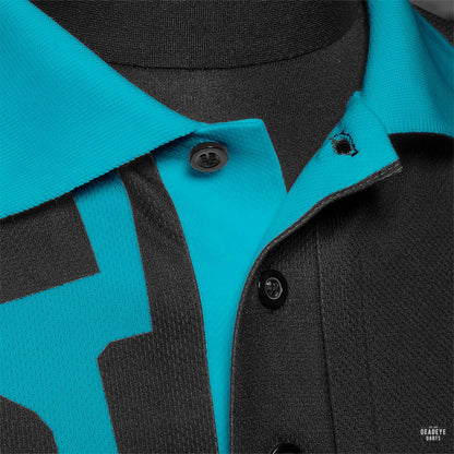 Harrows Rapide Black and Aqua Blue Dart Shirt