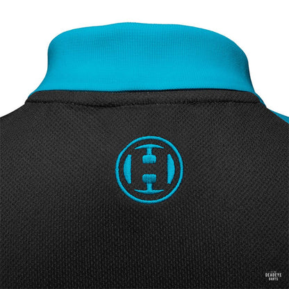 Harrows Rapide Black and Aqua Blue Dart Shirt