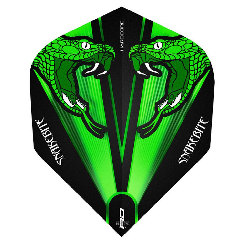 Red Dragon Hardcore Peter Wright Snakebite Green Transparent Dart Flights