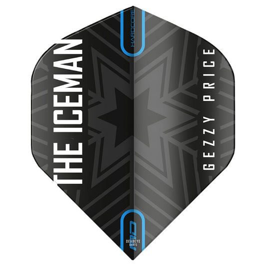 Hardcore Gerwyn Price - Black & Grey Snowflake Logo Dart Flights