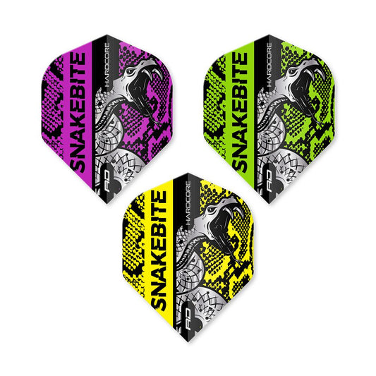 Hardcore Snakebite Coiled Selection Pack 2 - 3 sets Per Pack (9 Dart Flights in total)