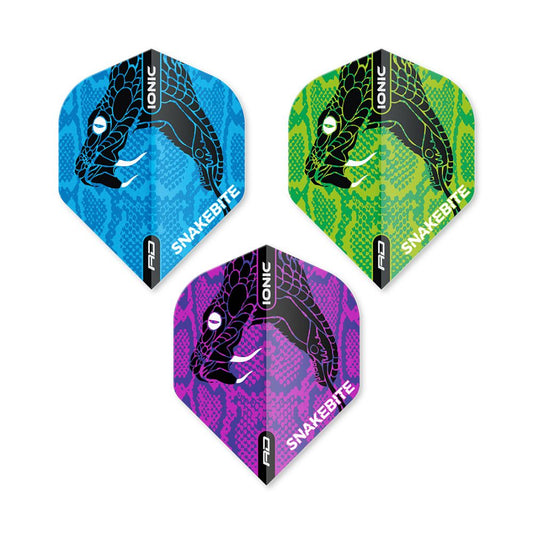 Hardcore Ionic Snakebite Selection Pack 2 - 3 sets Per Pack (9 Dart Flights in total)